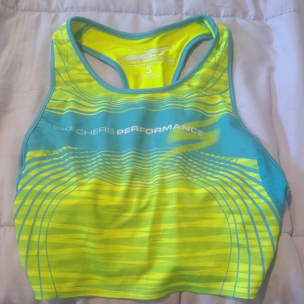 Skechers Performance Vibrant Yellow and Blue Sports Bra